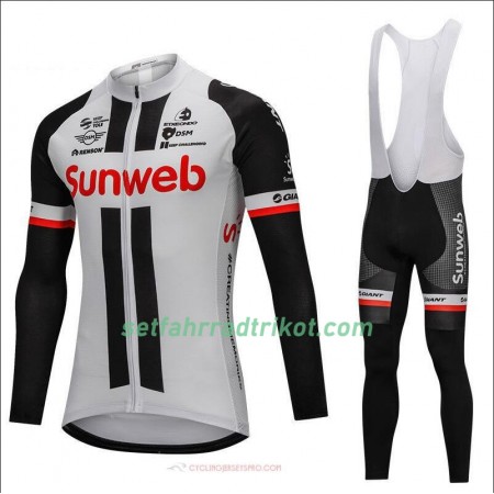 Radbekleidung Radtrikot Langarm + Lang Trägerhose 2018 Team Sunweb N001